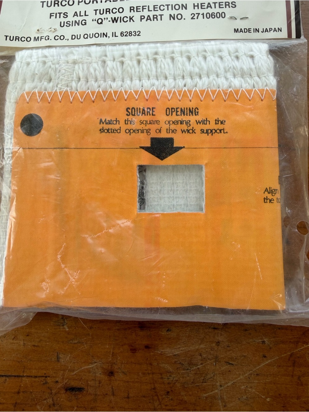 Vintage Genuine Turco Fiberglass Q-Wick Kerosene Heater Replacement 2710600 NIP - Picture 3 of 8
